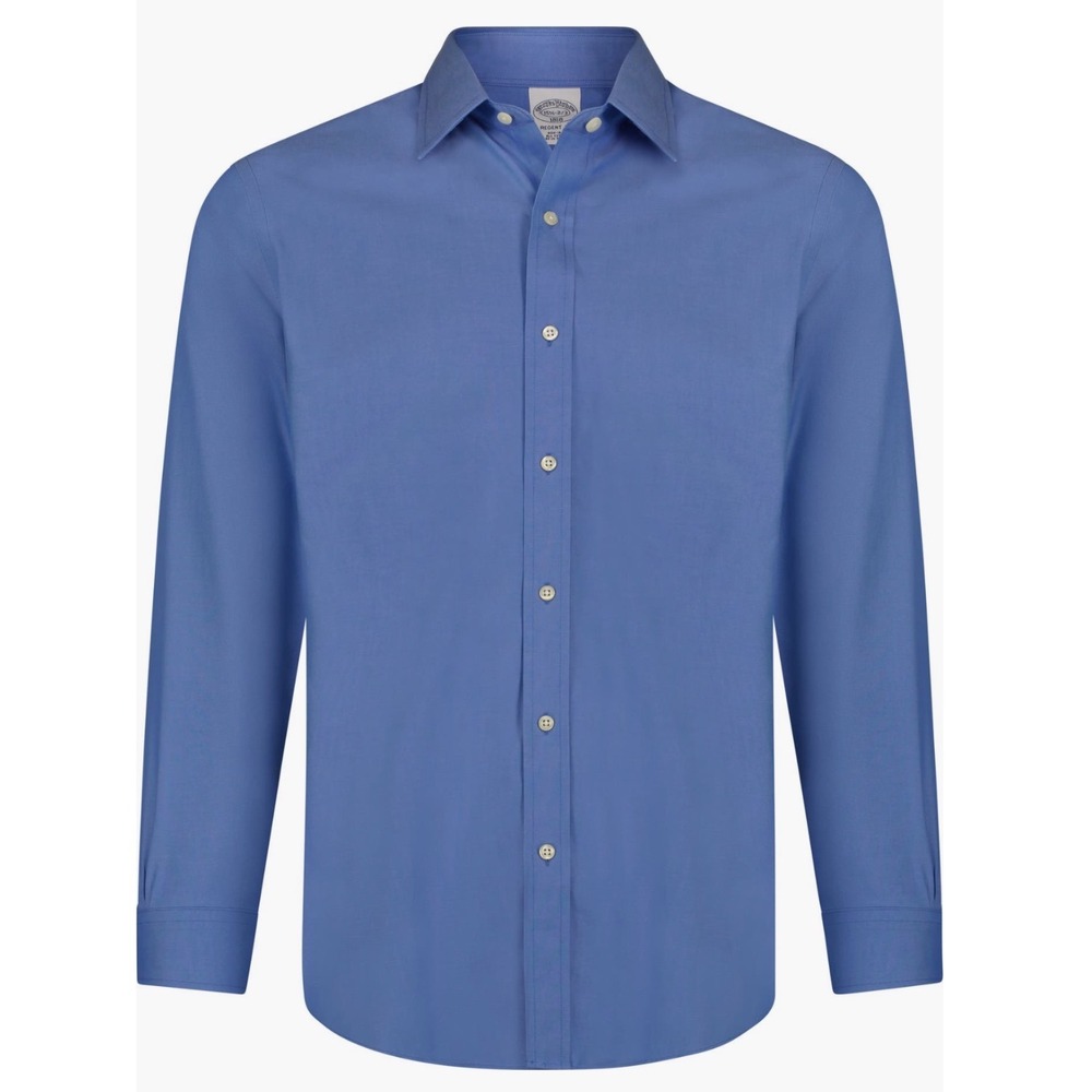 Brooks Brothers Regent Slim‎ Fit 15.5/34 Non-Iron Cotton Dress Shirt Blue Preppy